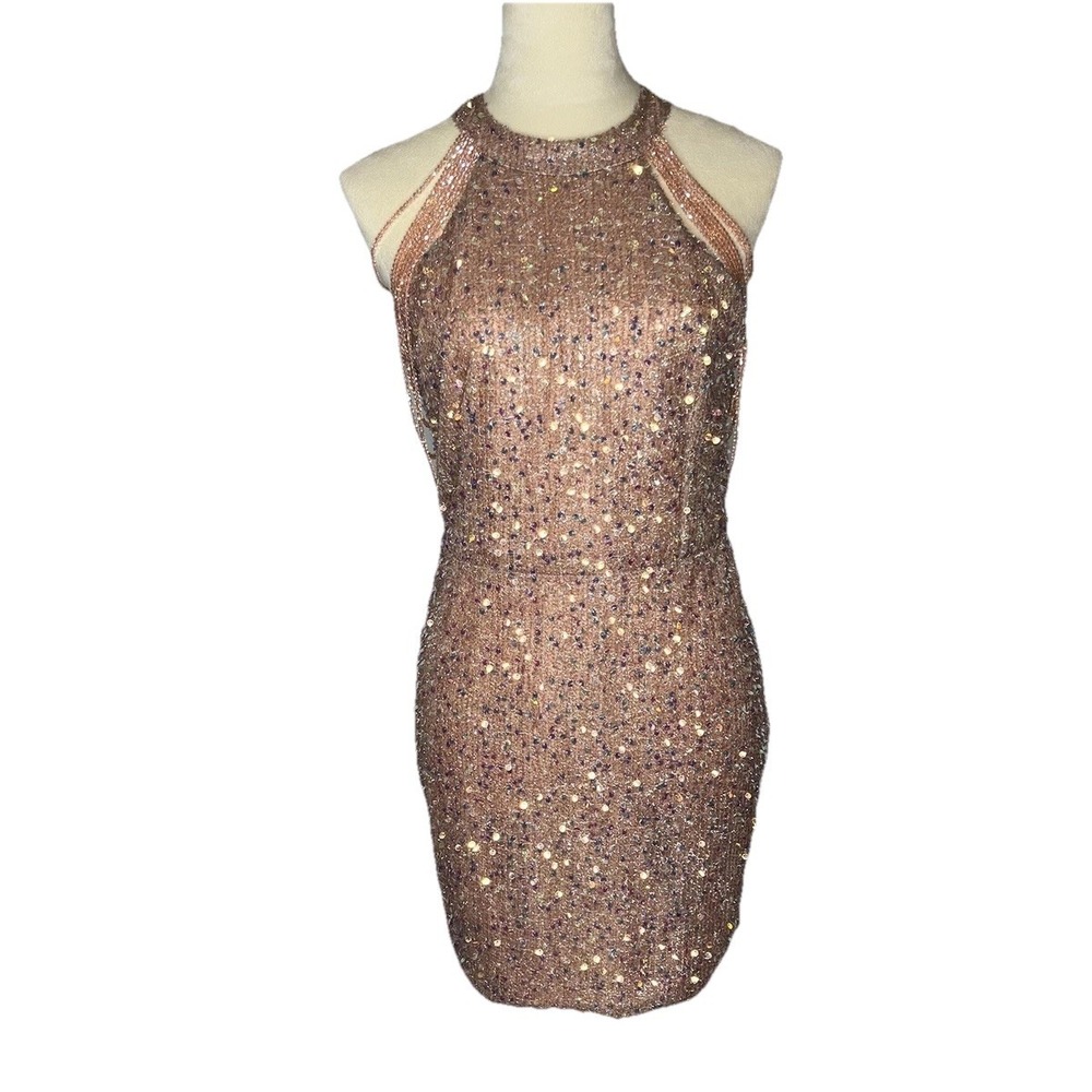 Unbranded Mini Dress Sequin Beaded Party Cocktail Dress S Pink Hoco Taylor Swift